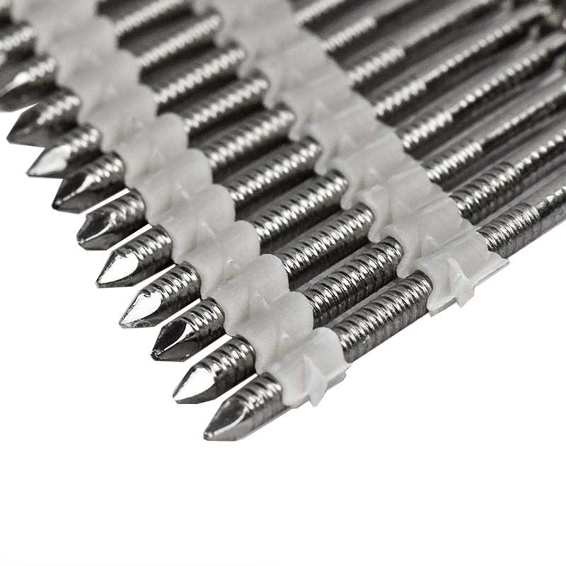 Pointes en Bandes 34° Tête Bombée 50 x 2.8 mm Inox A4 Annelée Liaison Plastique NORFIX NFX11411 - Image 2