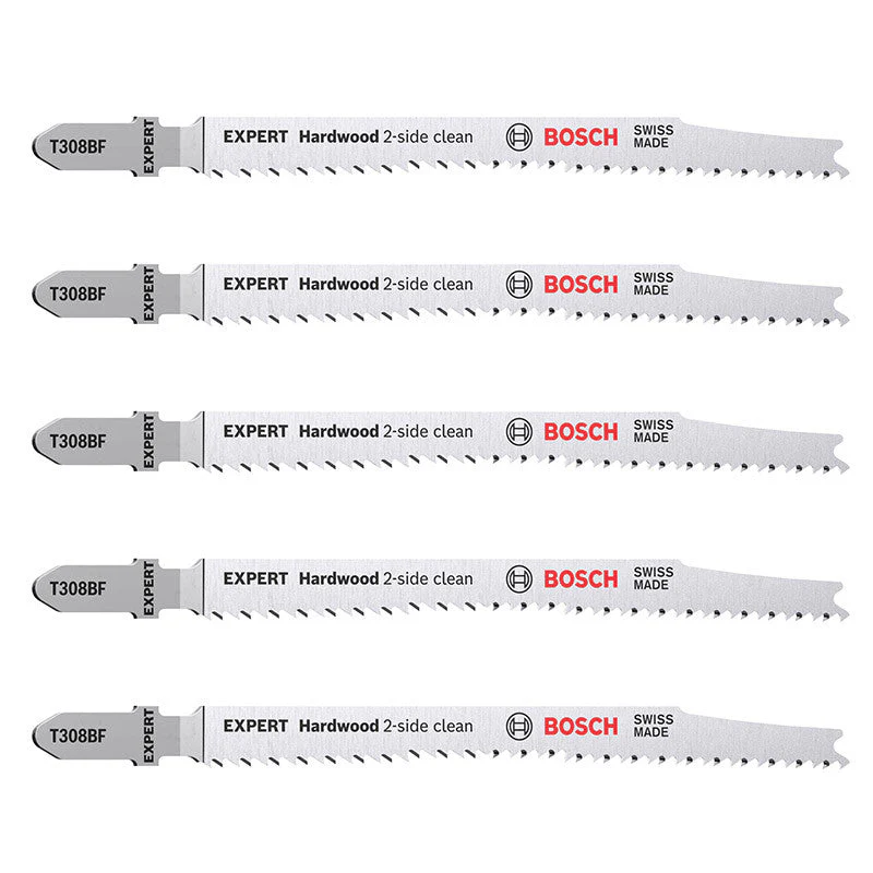 5 Lames scie sauteuse BOSCH 2608900544 EXPERT BIM Sans éclat Bois dur 117mm T308BF