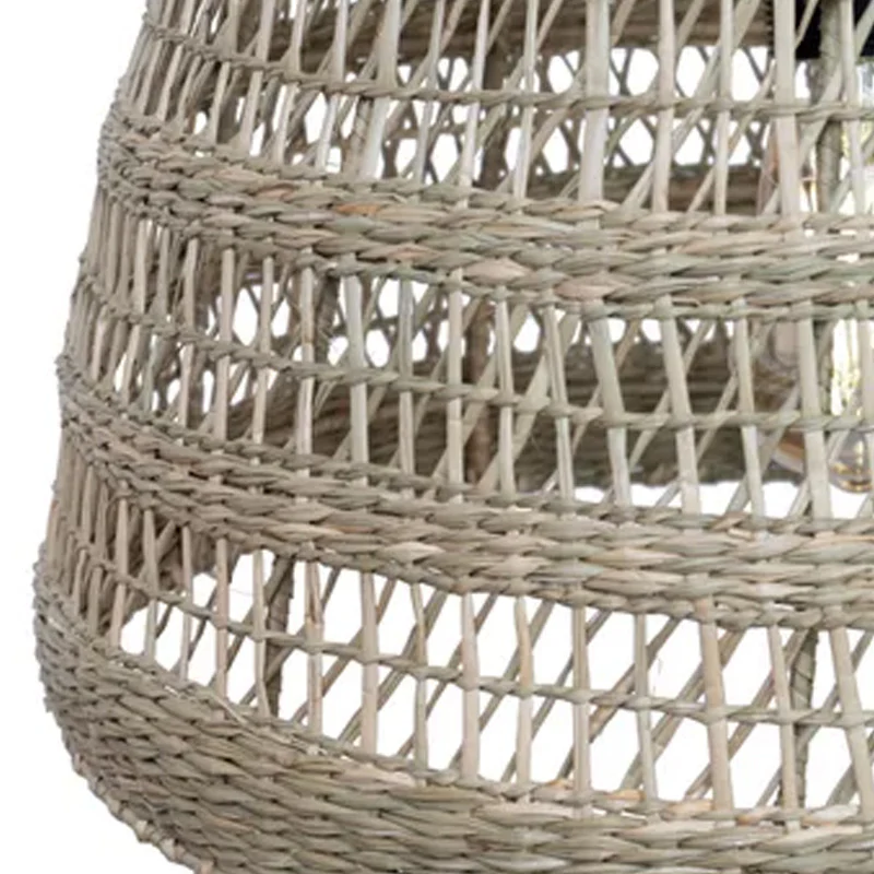 Abat-jour pour suspension Marin en herbes marines - diamètre 40 cm - marron - Image 4