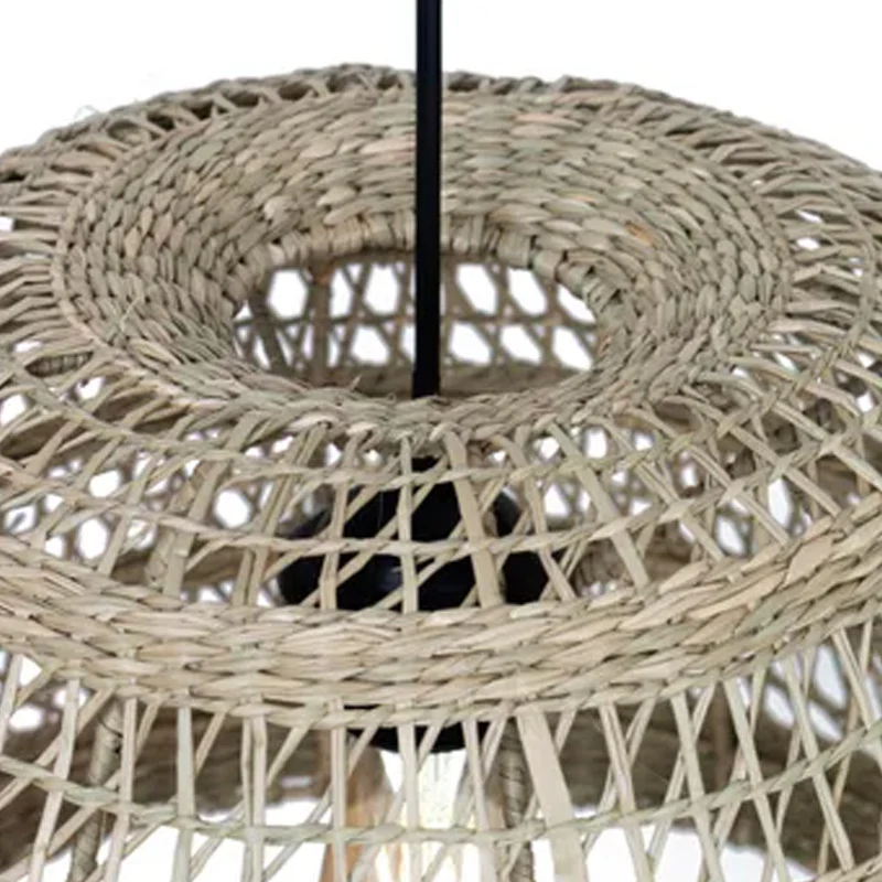 Abat-jour pour suspension Marin en herbes marines - diamètre 40 cm - marron - Image 5