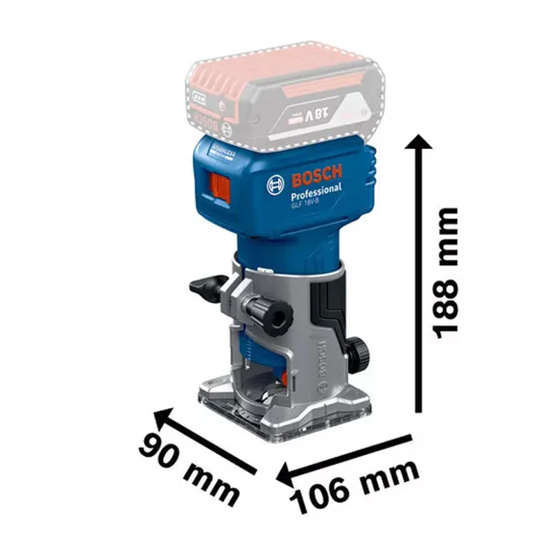 Affleureuse sans-fil BOSCH GLF 18V-8 - 0 601 B51 100 Professional (vendu sans batterie) en L-BOXX avec accessoires - Image 2