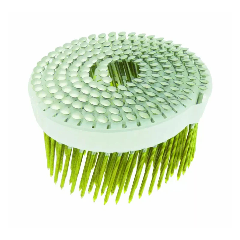 Boite de 5250 clous rouleau Plat 2.5x55mm Annelé Inox304 tête bombée lien plastique