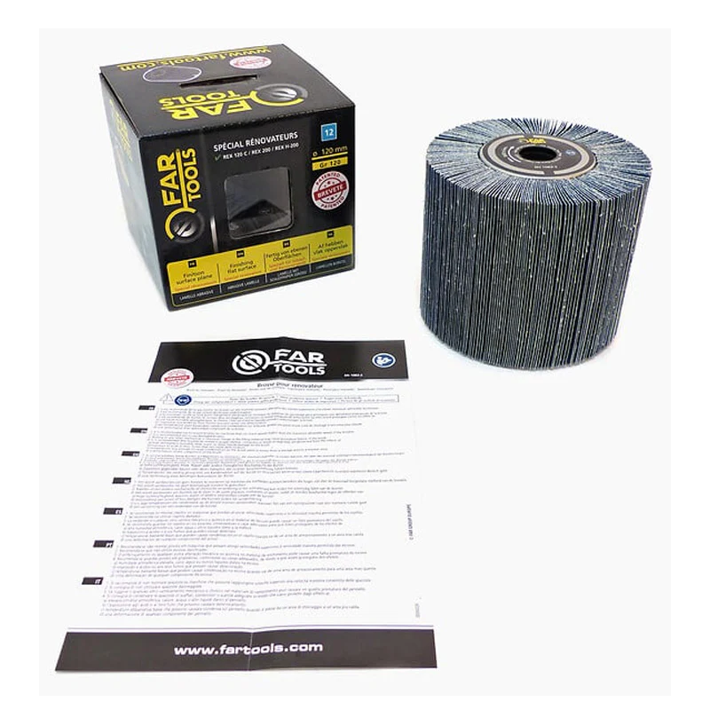 Brosse à lamelles abrasives en oxyde de zirconium - grain 120 - 120 x 100 mm FARTOOLS - Image 2