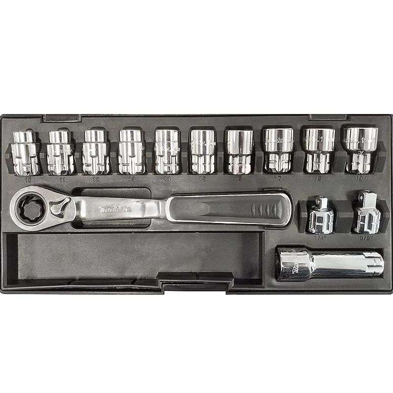 Coffret Clé à cliquet douilles traversantes métriques MAKITA B-65595 - Image 2