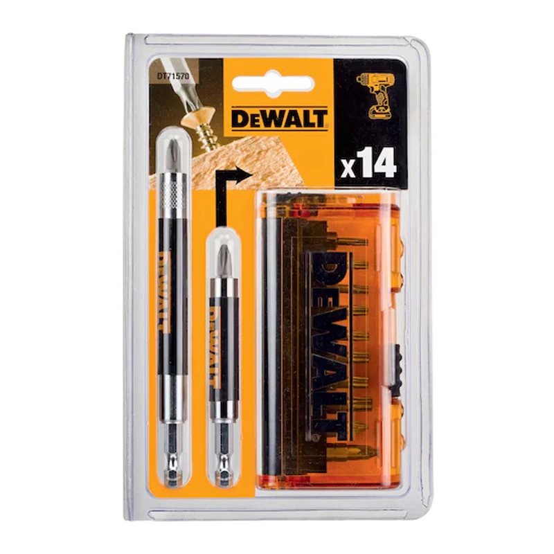 Coffret de 14 pièces avec embouts de vissage 25 mm DEWALT DT71570-QZ avec 2 portes-embouts magnétiques - Image 2