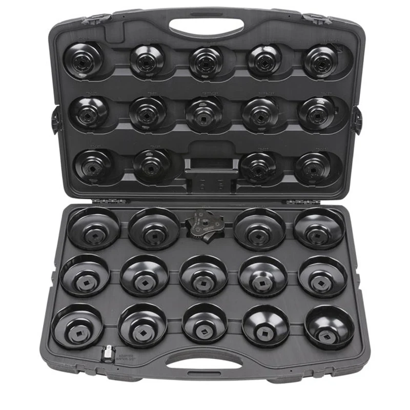 Coffret de cloches pour filtre à huile 3/8'' + 1/2'', 30 pcs - KS TOOLS - 150.9350