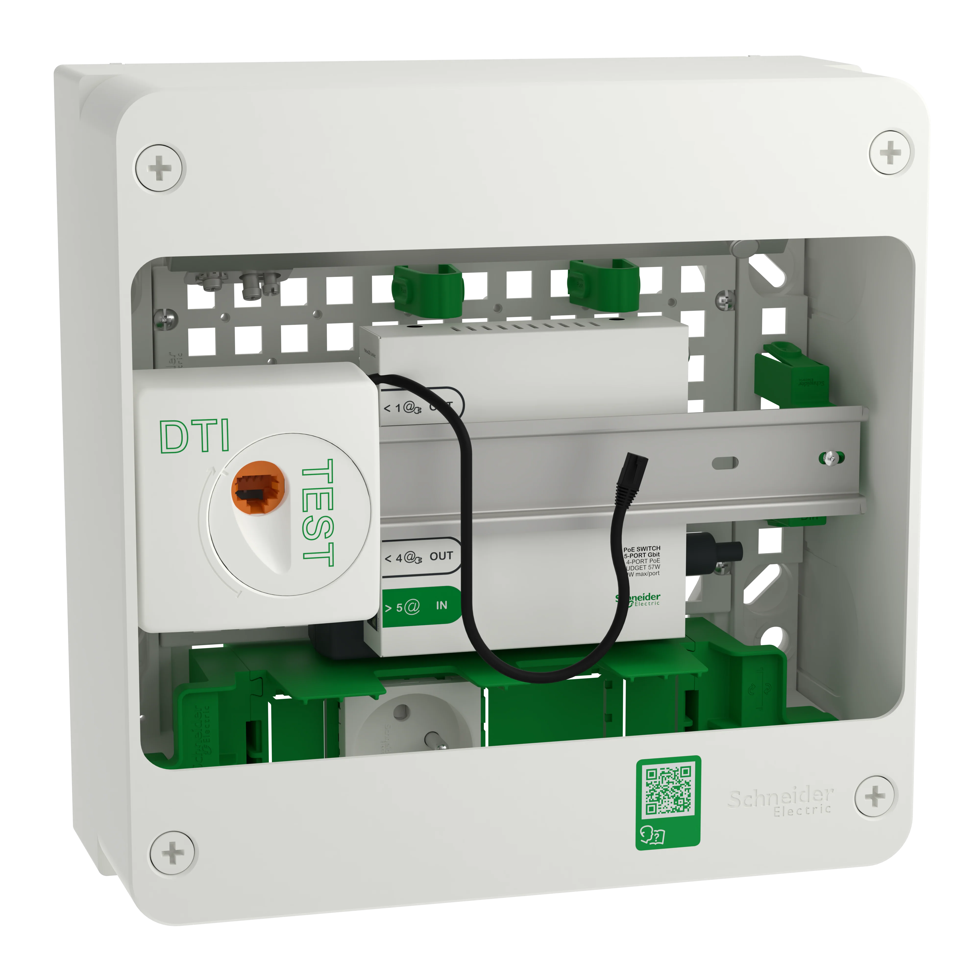 Coffret de communication SCHNEIDER R9H13401VDIXS Grade 3TV 4RJ45 avec switch POE Resi9 Connect