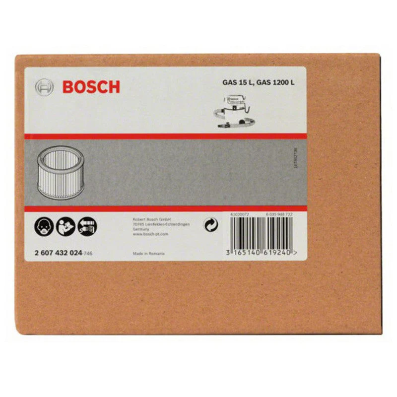 Filtre à plis BOSCH 2607432024 - Pour GAS 15, 12-25, 20SFC - Image 2