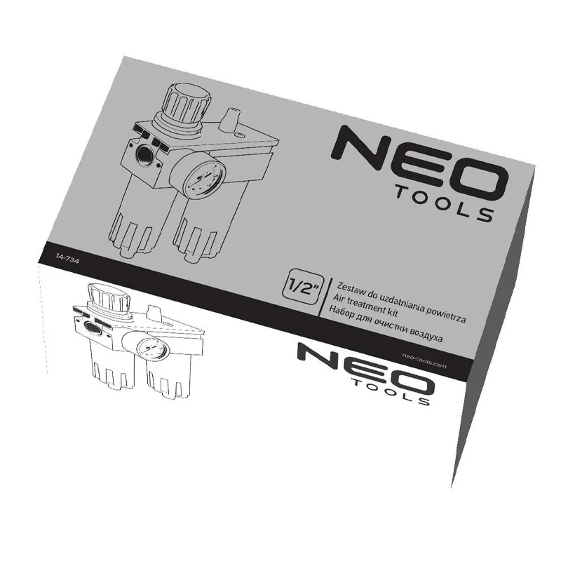 Filtre de drainage 1/2" avec réducteur de pression et lubrificateur (métal) - NEO TOOLS - 14-734 - Image 3