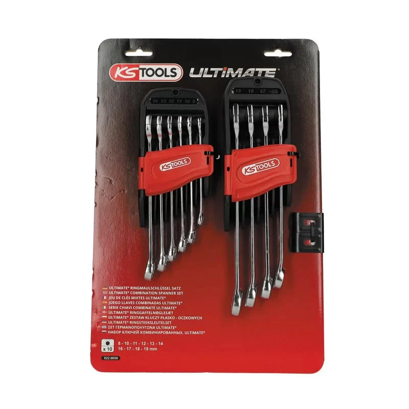 Jeu de 10 clés mixtes métriques sur support, 8 à 19 mm  - KS TOOLS - 922.0050 - Image 3