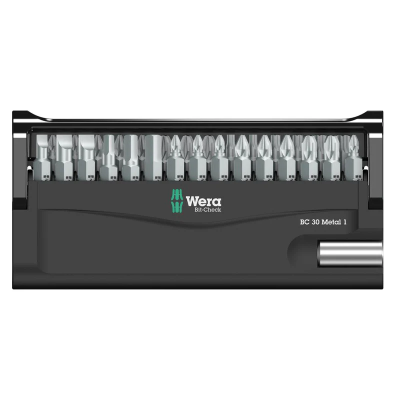 Jeu d'embouts avec support Bit-Check 30 Metal 1, 30 pièces - WERA - 05057434001