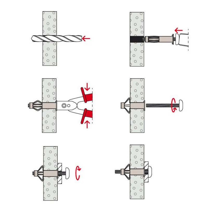 Kit Pince + 16 chevilles métalliques pour corps creux HM avec vis FISCHER 536020 - Image 2