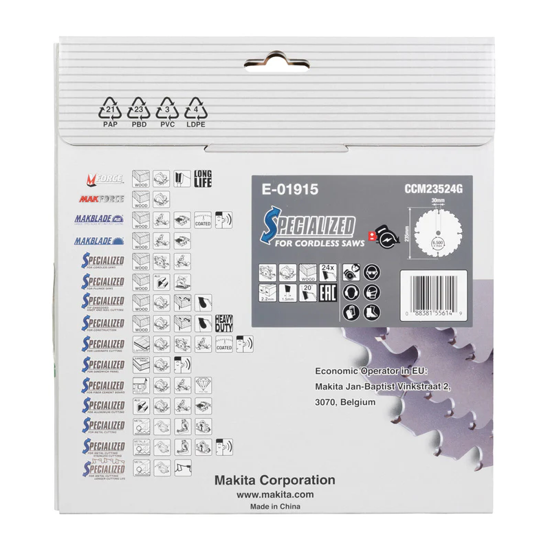 Lame carbure efficut MAKITA 235 x 20 mm, 24 dents, pour le bois - Image 5