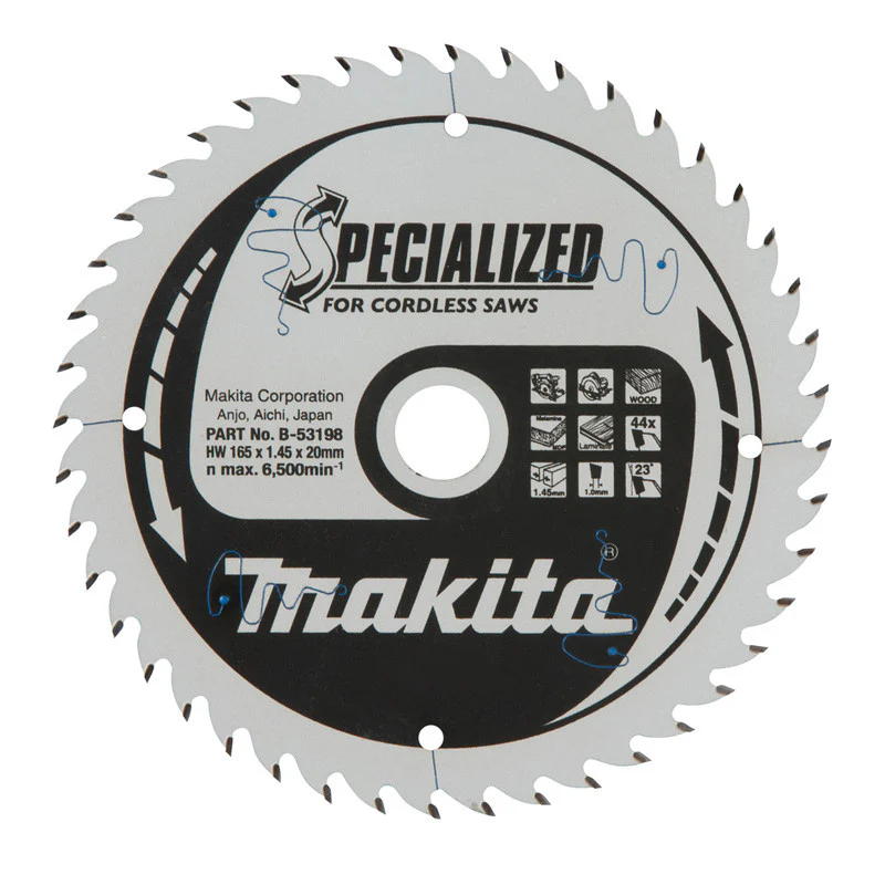 Lame de scie circulaire MAKITA B-53198 , TCT spécialisé, 165 x 20 mm, 44 T