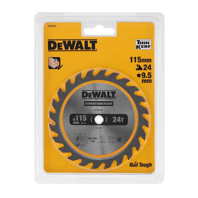 Lame de scie circulaire sans fil DEWALT DT20420-QZ Carbure Construction Ø115x9,5mm, 24 dents - Image 3