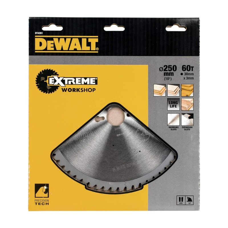 Lame de scie circulaire Ø250x30mm 60 dents DEWALT DT4351-QZ Extreme Workshop - Image 2