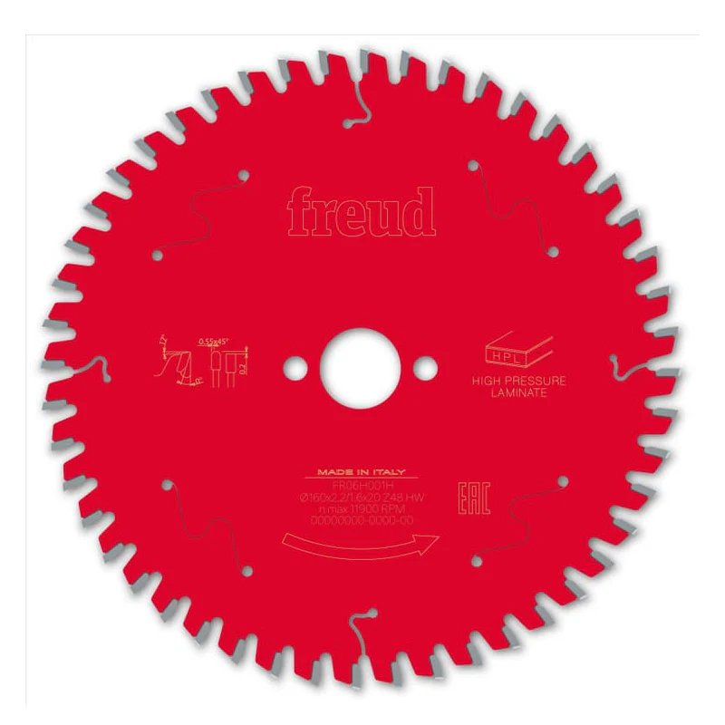 Lame FREUD HPL pour scie circulaire diam 160 mm alésage 20- 48 dents