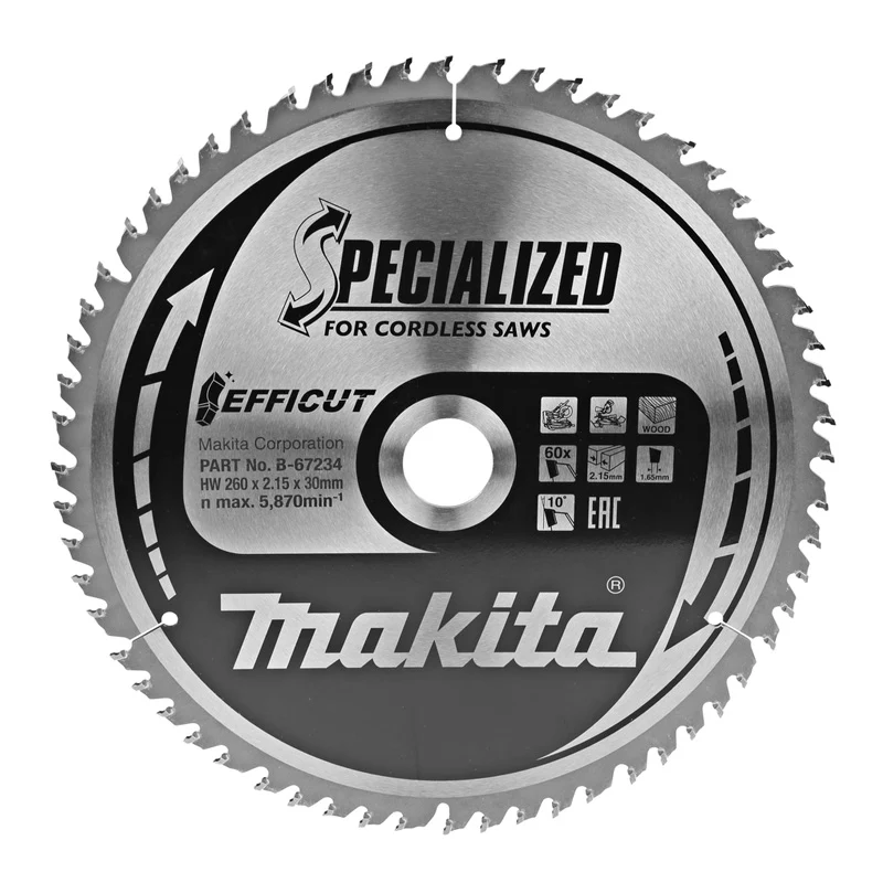 Lames carbure "EFFICUT" pour bois, pour scies radiales à batterie MAKITA - Image 2