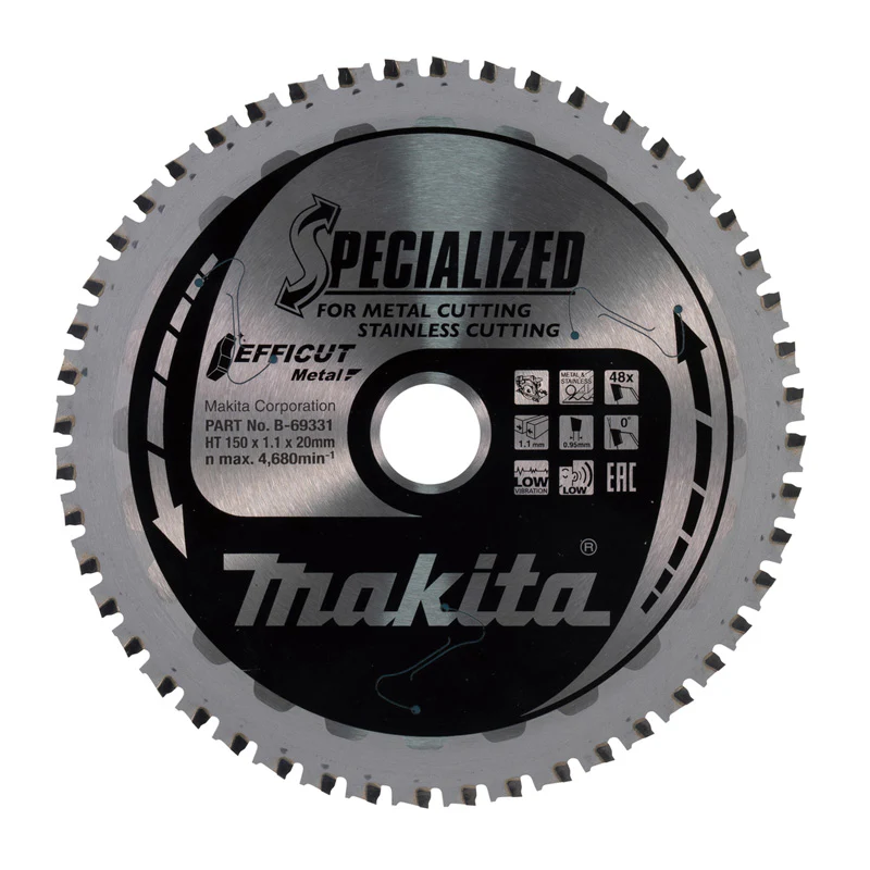 Lames carbures "Specialized" Inox et Metal, pour scies circulaires à métaux à batterie MAKITA - Image 2