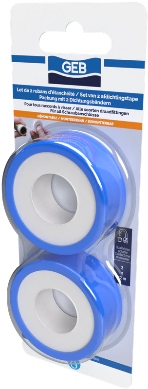 Lot de 2 rubans d'étanchéité en PTFE GEB 12m x 12mm pour l'étanchéité des raccords filetés - Image 4