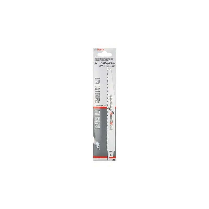 Lot de 5 lames de scie sabre S 3456 XF BOSCH 2608654406 pour bois et métal - Image 2
