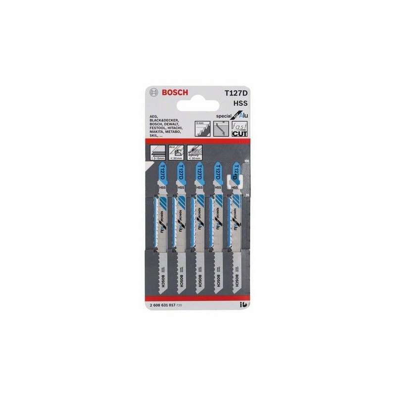 Lot de 5 lames de scie sauteuse T 127 D BOSCH 2608631017 Special for Alu - Image 2