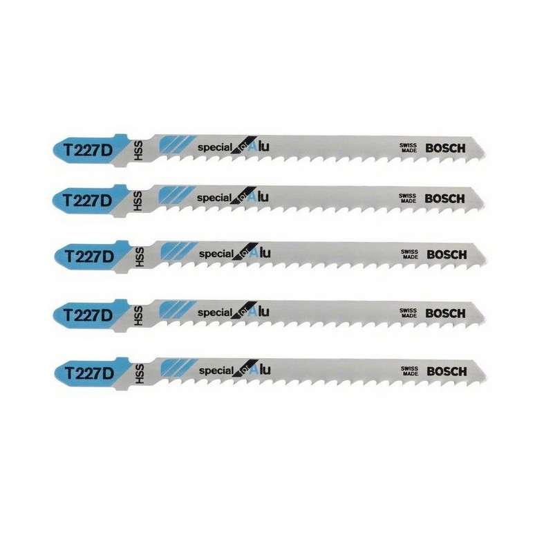 Lot de 5 lames de scie sauteuse T 227 D BOSCH 2608631030 Special for Alu