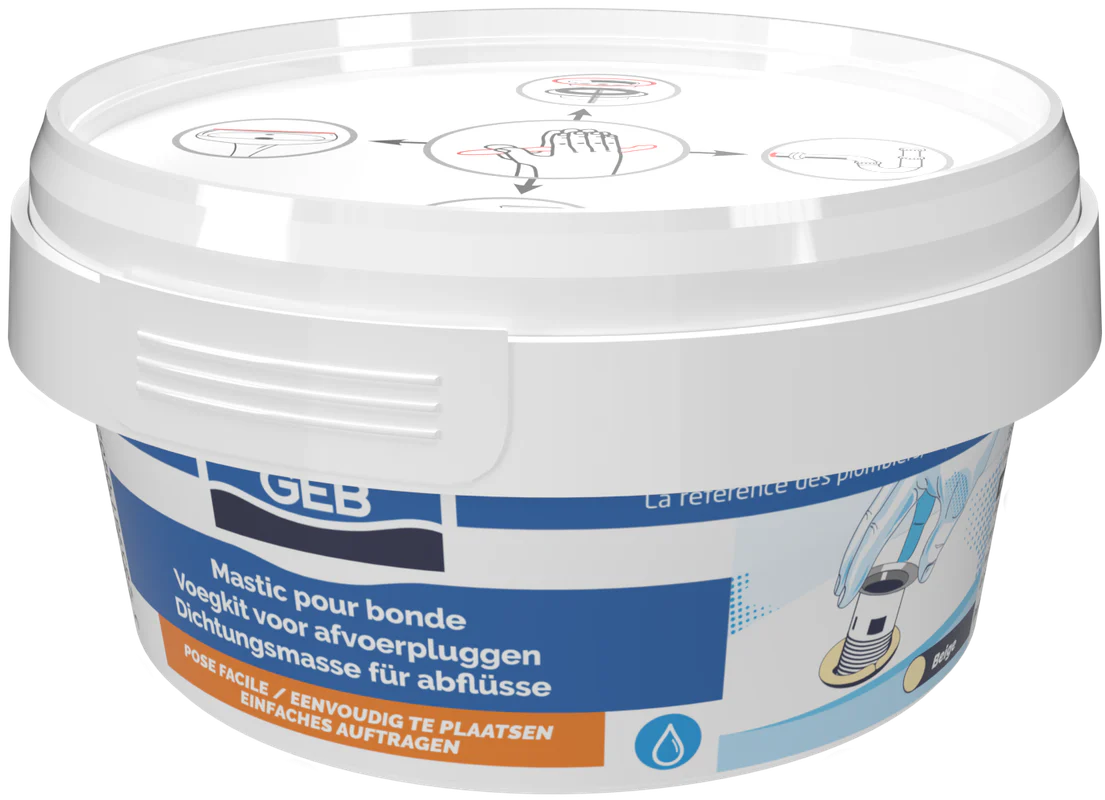 Mastic sanitaire d'étanchéité GEB pour les bondes et emboitements des tuyaux 200g - Image 5