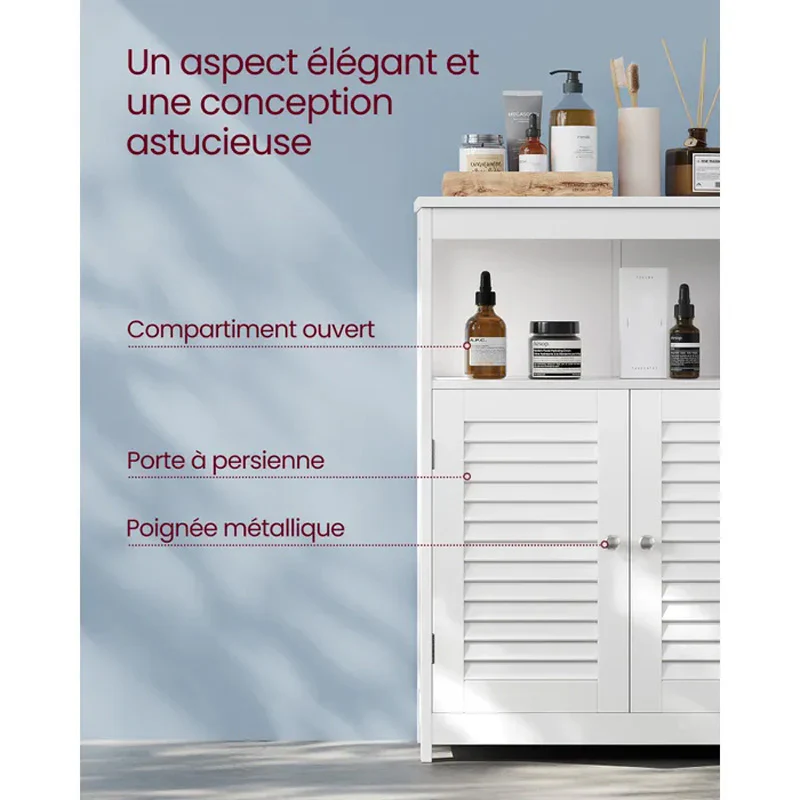 Armoire de salle de bain VASAGLE 60 x 30 x 80 cm - Image 3