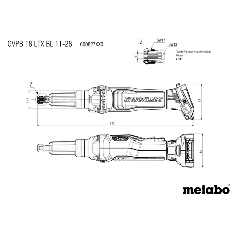 Meuleuse droite sans fil 18V GVPB 18 LTX BL 11-28 - Pick+Mix (sans batterie ni chargeur) - Image 3