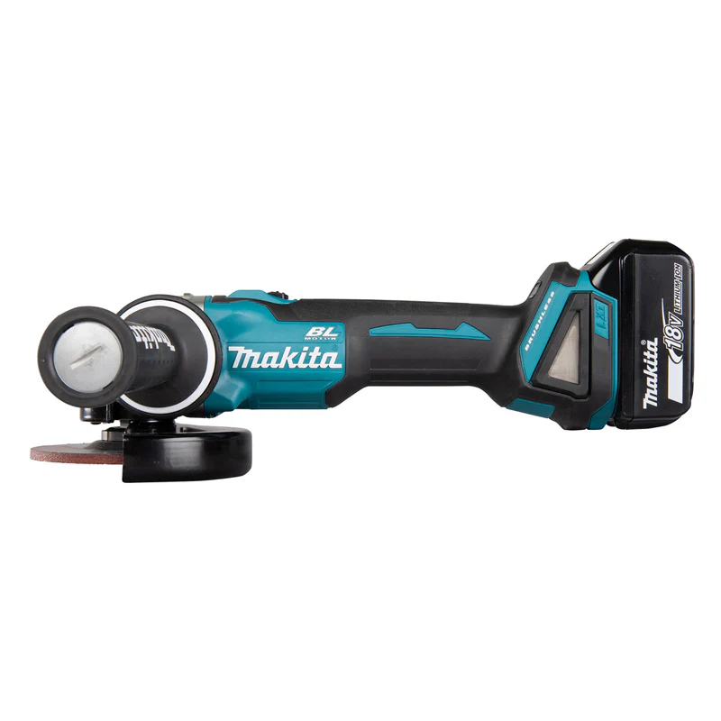 Meuleuse Ø125mm Brushless 2x4Ah 18V MAKITA DGA504RMJ Demarrage prog. et anti redemarrage - Image 4