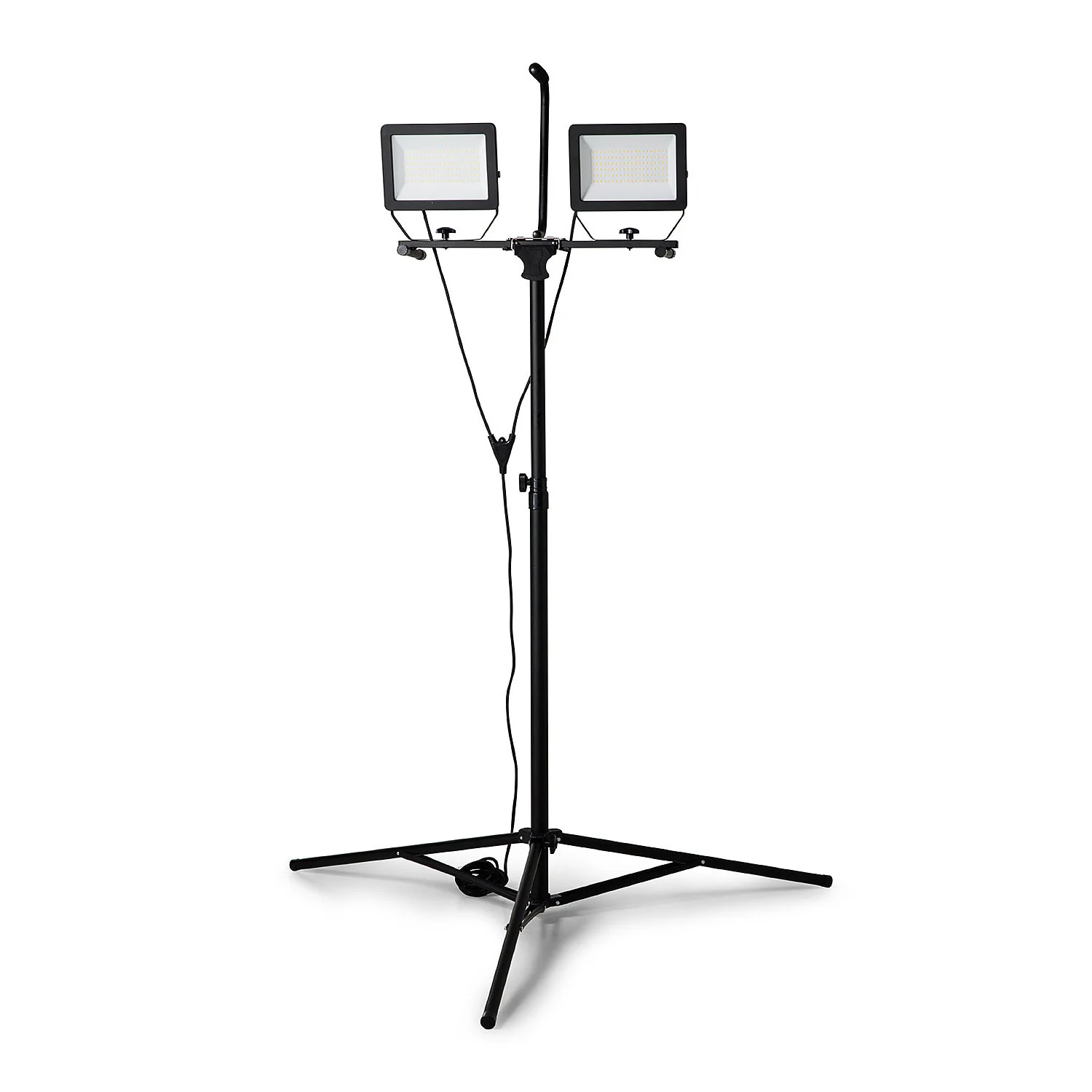 MINOS : 2 Spots LED sur Trépied, 2 x 100W, 17 000 Lumen, câble 3m, IP65. Noir - VELAMP - ST755NG