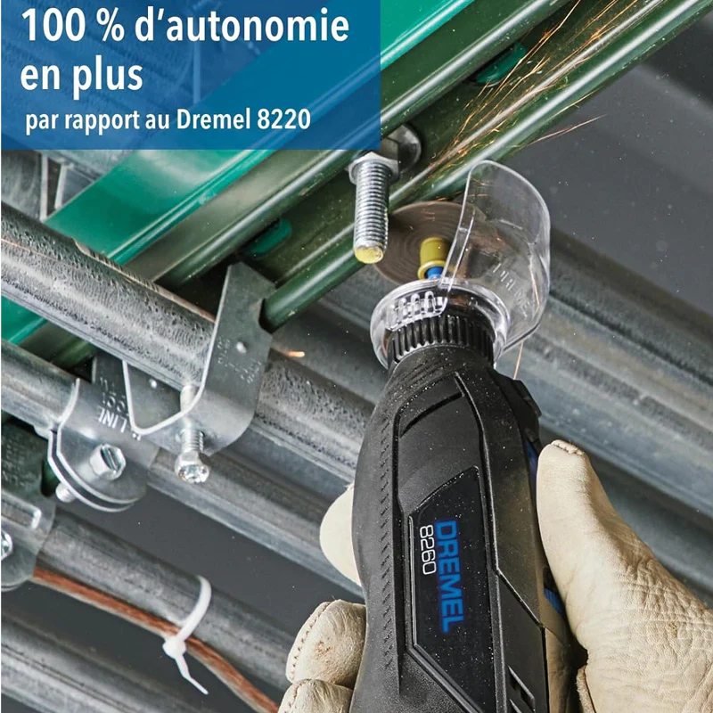 Outil Rotatif Multifonction Sans-fil connecté 12V DREMEL 8260 avec 5 accessoires, 1 batterie 3Ah, 5 000 à 30 000 tr/min - Image 3