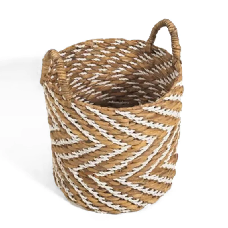 Panier souple Elise - 35 x 35 x 35 cm - taille L - jute - motifs chevrons - Image 5
