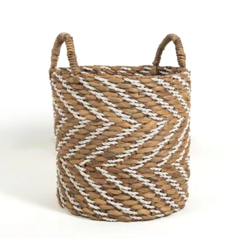 Panier souple Elise - 35 x 35 x 35 cm - taille L - jute - motifs chevrons - Image 6