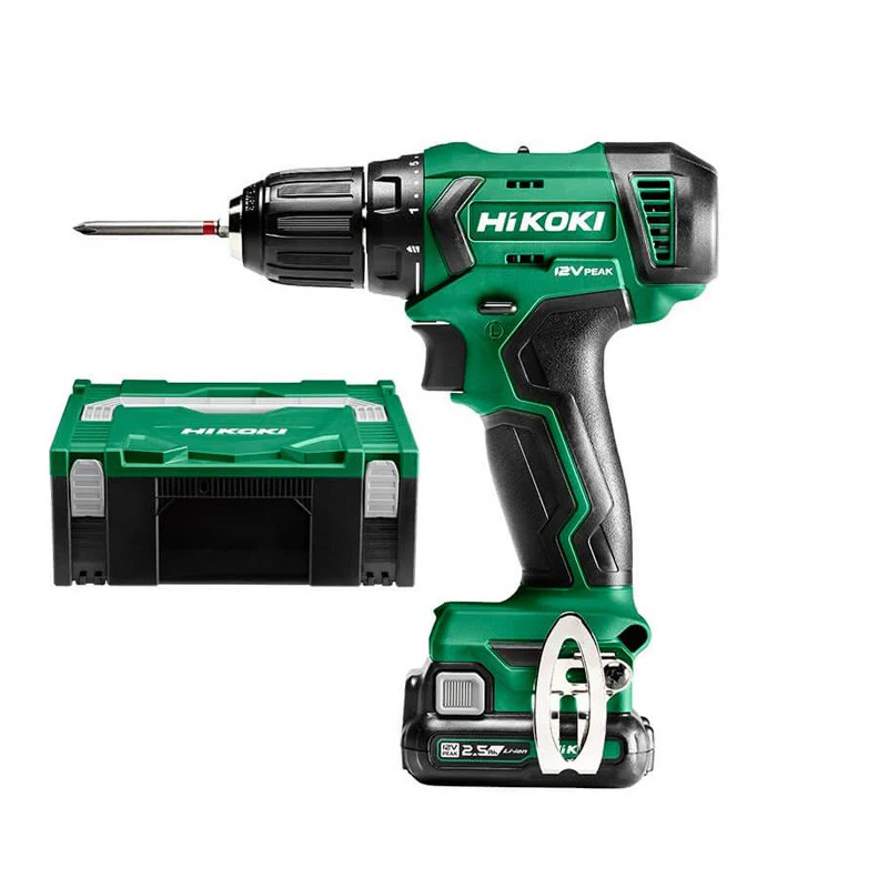 Perceuse-visseuse 12V Peak 2 x 2,5Ah - HIKOKI -DS12DAWEZ - 38Nm 2 batteries + 1 chargeur + Hitcase II