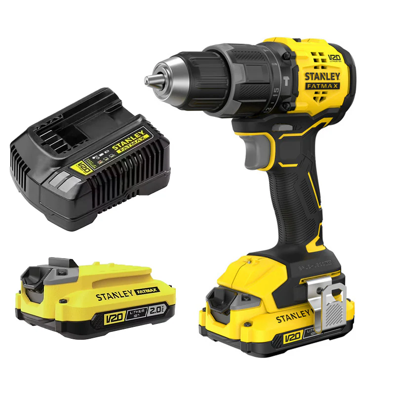 Perceuse Visseuse À Percussion 60 Nm Brushless - Lithium 18V - 2 Batteries 2 Ah En Kit - SFMCD716D2T-QW STANLEY FATMAX V20 - Image 2