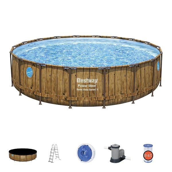 BESTWAY - Piscine tubulaire Power Steel - Ronde - D549xH122cm - Image 6