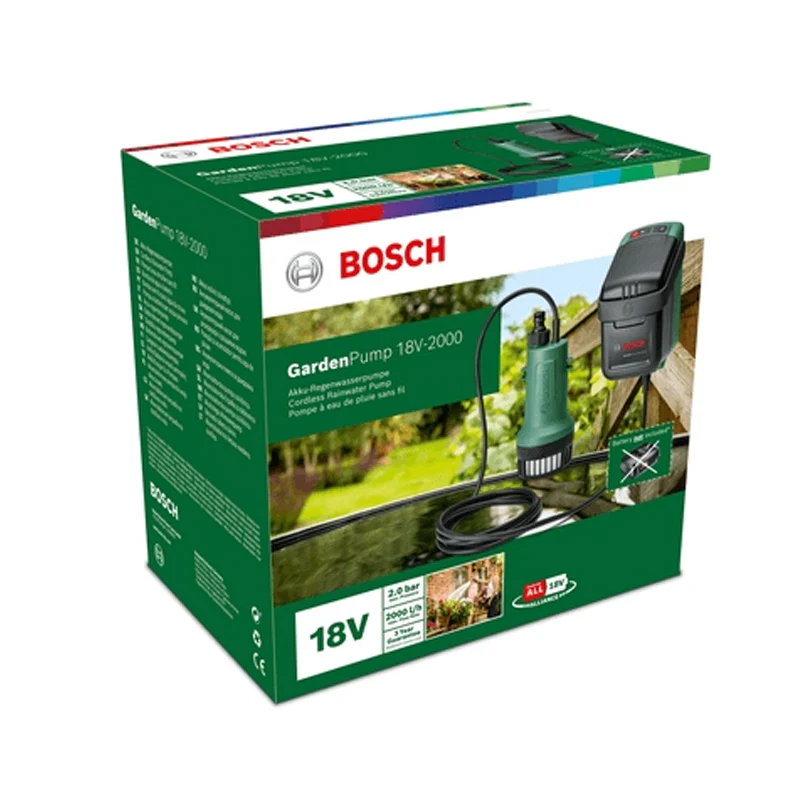 Pompe à eau de pluie sans-fil BOSCH GardenPump 18V-2000 sans batterie - Image 4