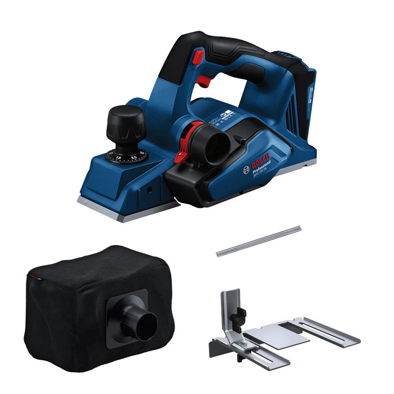 Rabot 82mm 18V BOSCH GHO 18V-26 solo L-Boxx, butée et sac à poussière - Image 3