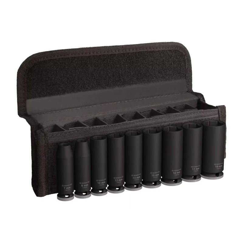 Set 9 Douilles BOSCH Impact PRO M 7,8,10,12,13,15,16,17,19 60-63M 3/8"