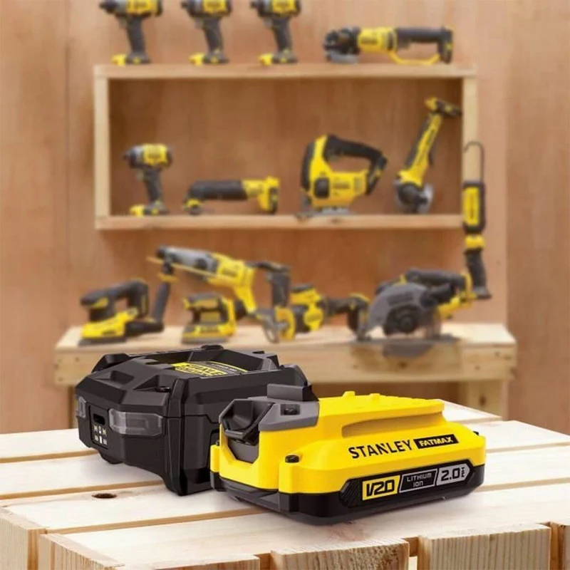 Starter Kit Chargeur 1,25 A + 1 Batterie 18V 2 Ah - SFMCB10D1-QW STANLEY FATMAX V20 - Image 2